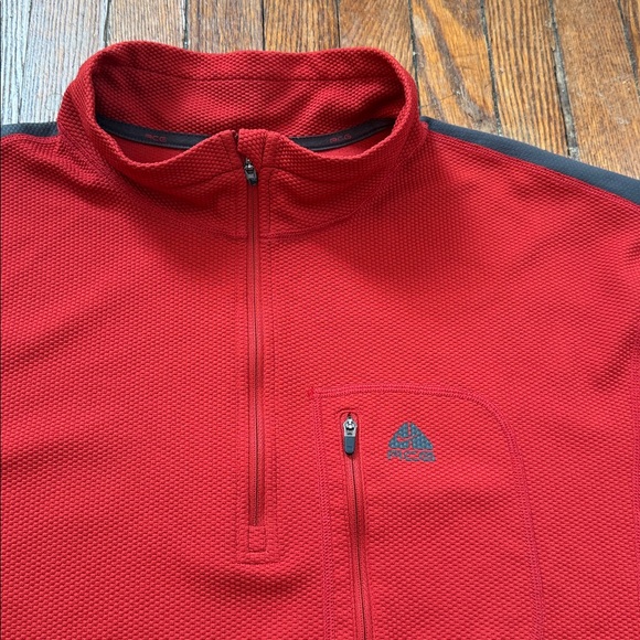 Y2K Nike ACG Waffle Knit 1/4 Zip Vintage Shirt - Picture 2 of 11